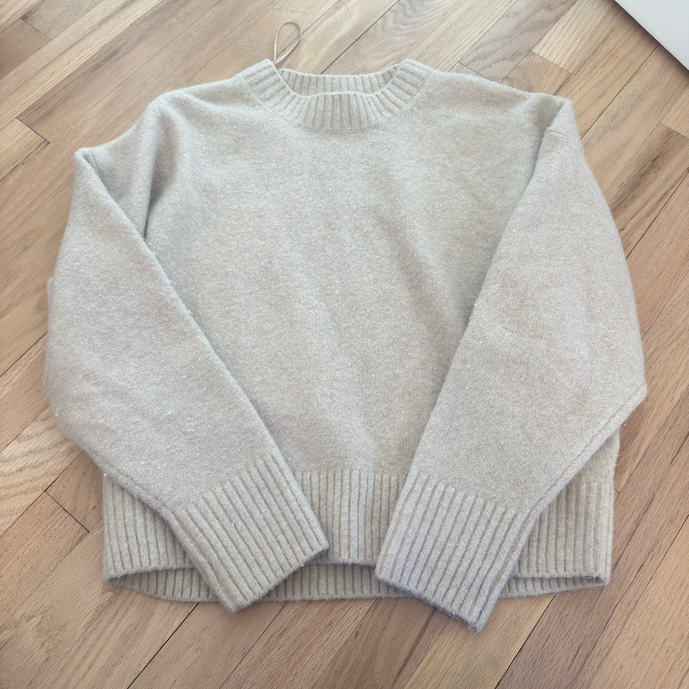 Zara Women's Beige Cowl Neck Sweater